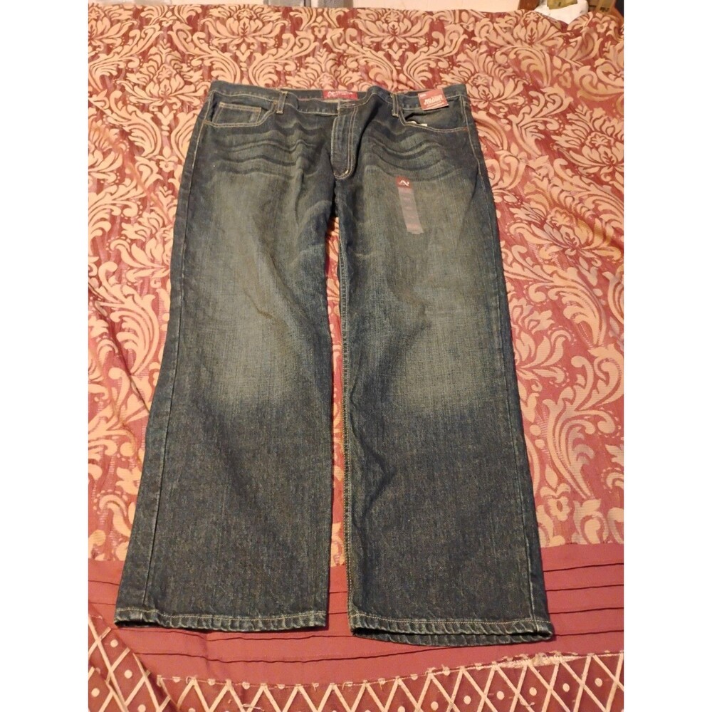 Arizona Mens Relaxed Fit Straight Blue Denim Jeans Size 42x29